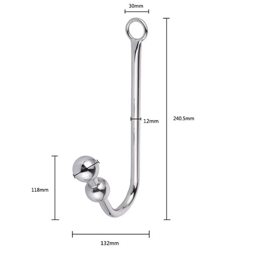 Hook with Beaded Anal Cuffs Collar Elegant 5334 and 0716